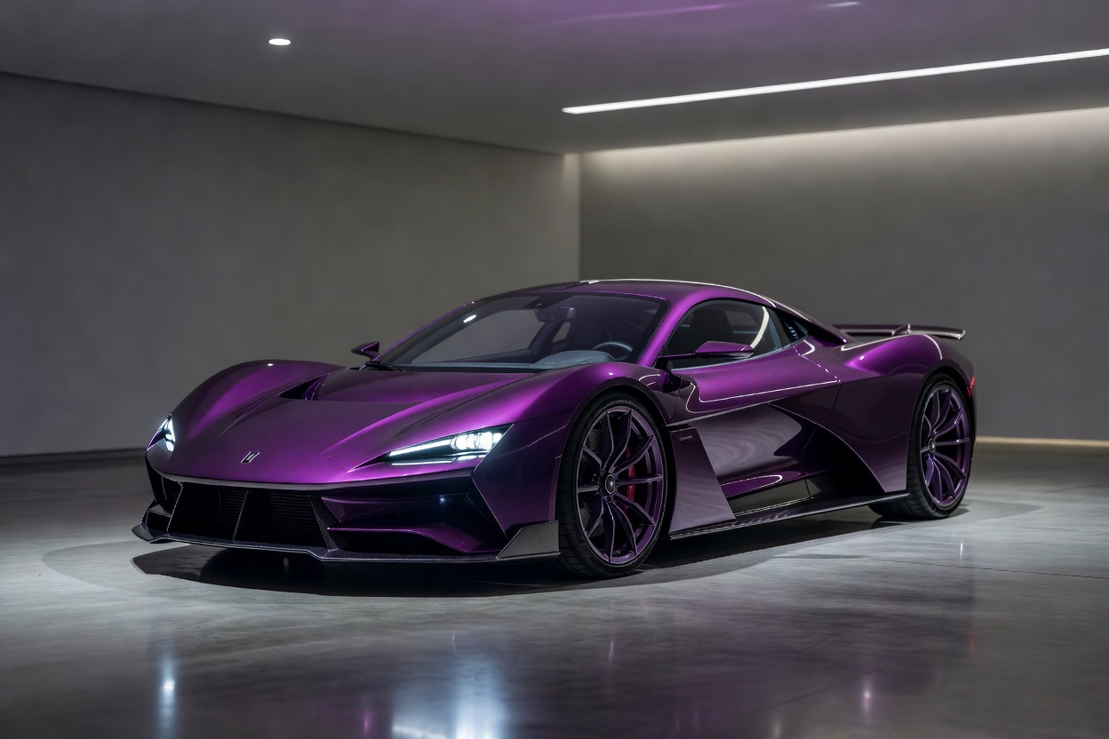 Bespoke Royal Purple Electric Hypercar